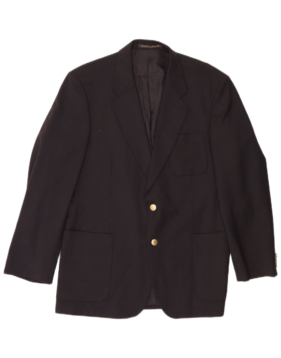 Marks & Spencer Ανδρικό μπλέιζερ με 2 κουμπιά μπουφάν UK 42 Large Navy Blue Polyester