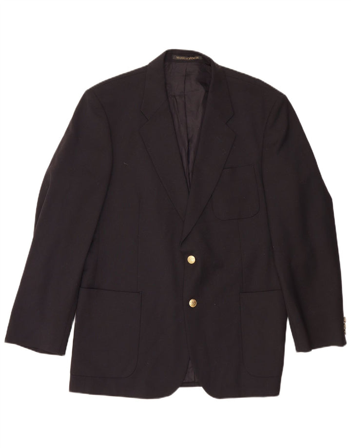 Marks & Spencer Ανδρικό μπλέιζερ με 2 κουμπιά μπουφάν UK 42 Large Navy Blue Polyester