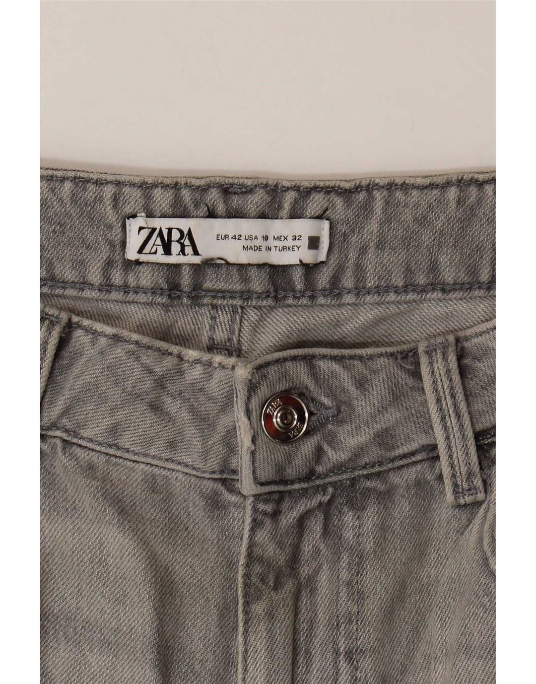 Zara Γυναικείο Tapered Jeans EU 42 Large W32 L27 Grey