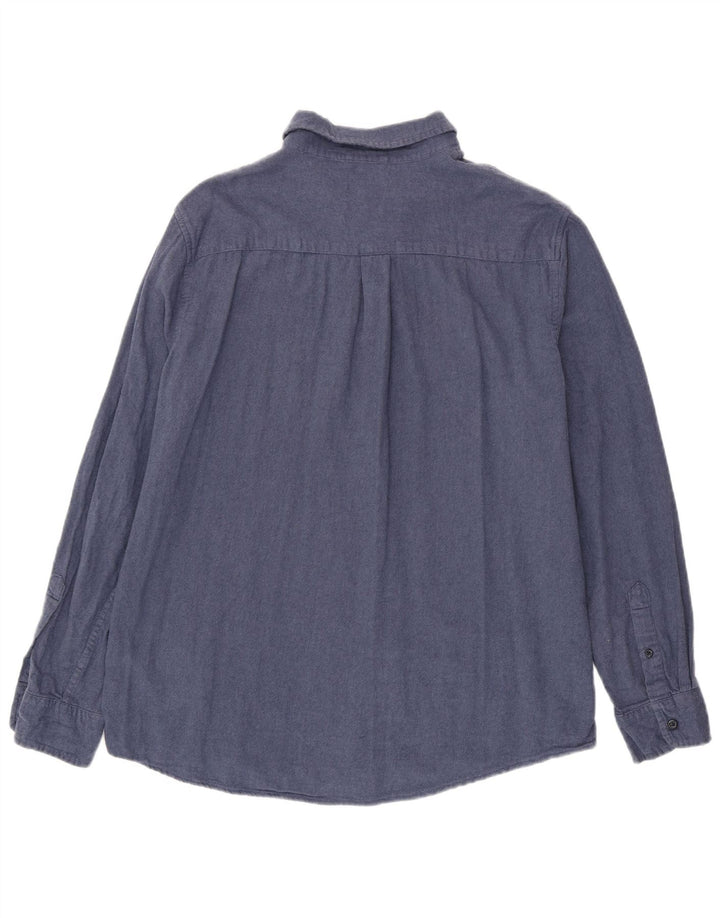 Chaps Ανδρικό φανελένιο πουκάμισο XL Navy Blue Cotton