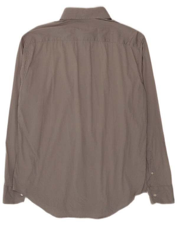 Armani Collezioni Mens Shirt Size 41 16 Large Grey Cotton