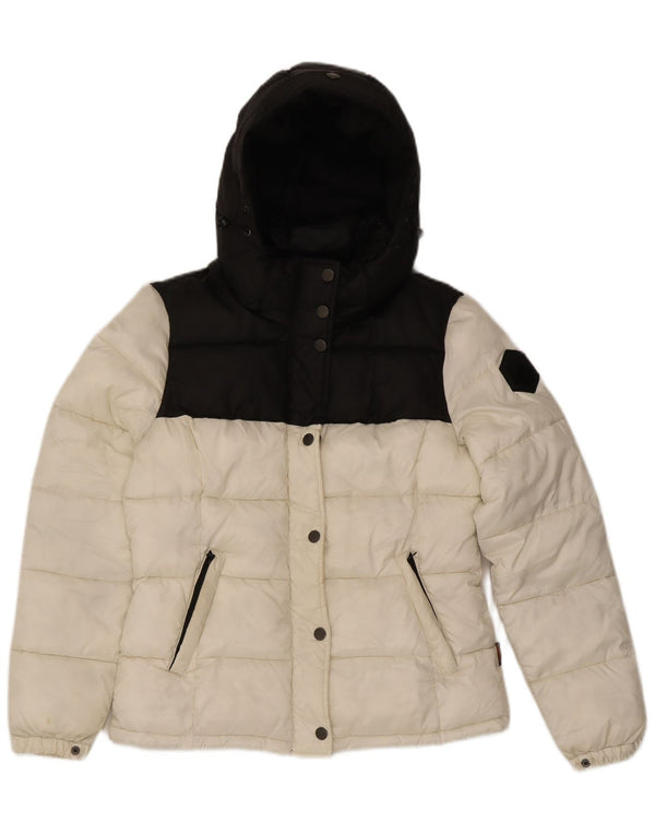 Γυναικείο μπουφάν με κουκούλα Lumberjack IT 42 Medium White Colourblock