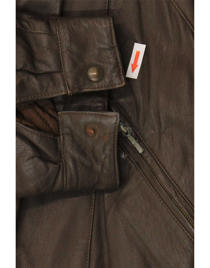 Vintage Ανδρικό Στρατιωτικό Δερμάτινο Μπουφάν IT 54 2XL Καφέ