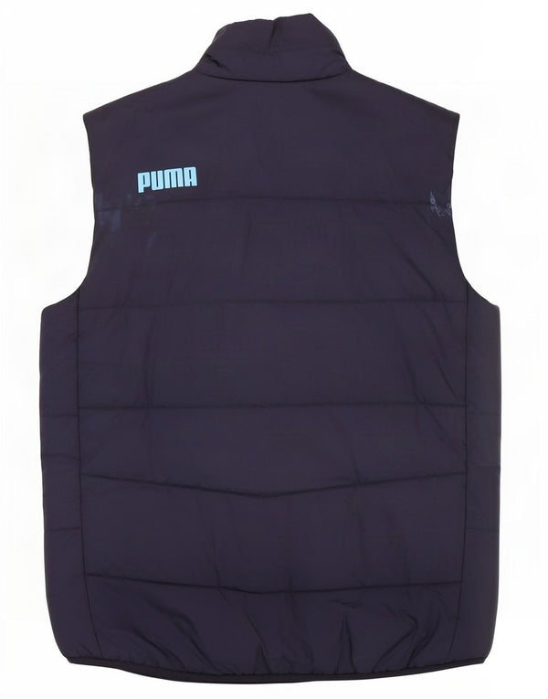 Puma Mens Olympique De Marseille Graphic Padded Gilet UK 34 XS Navy Blue