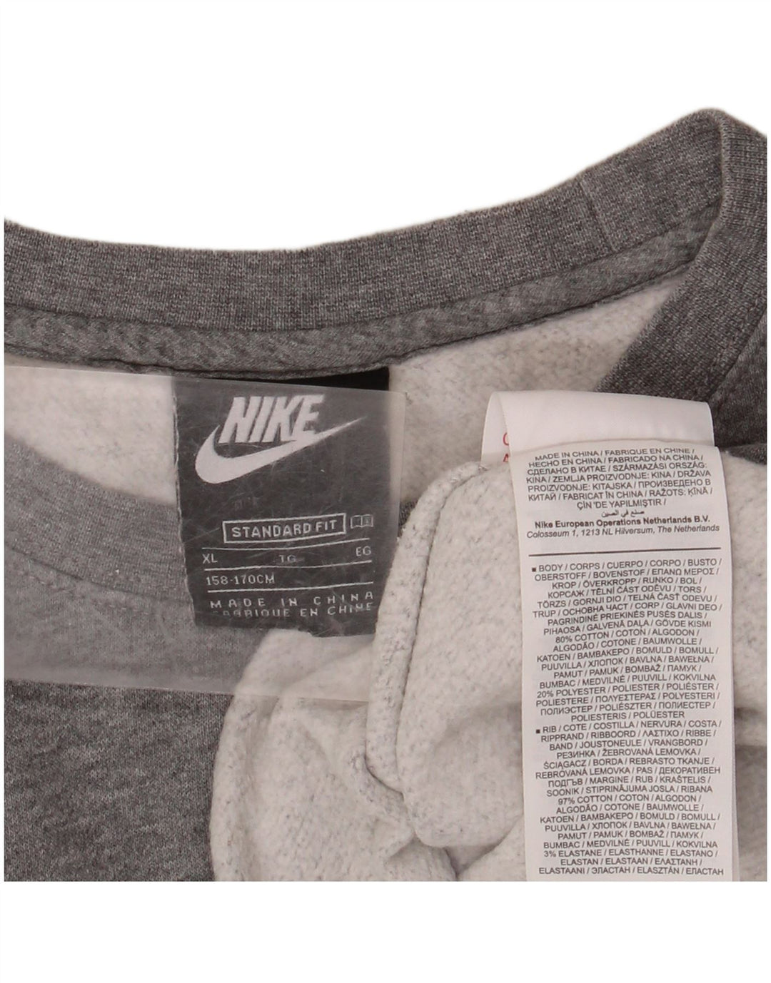 Γραφικό φούτερ NIKE Boys Jumper 13-14 ετών XL Grey Flecked