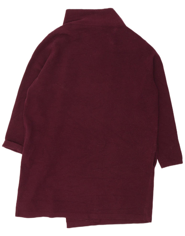 Φάση Οκτώ Γυναικείο πουλόβερ Longline Ζακέτα UK 16 Large Burgundy