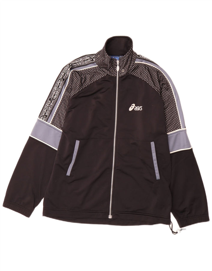 Ανδρική φόρμα φόρμας γραφικών Asics Top μπουφάν μεσαίου μαύρου χρώματος πολυεστέρας