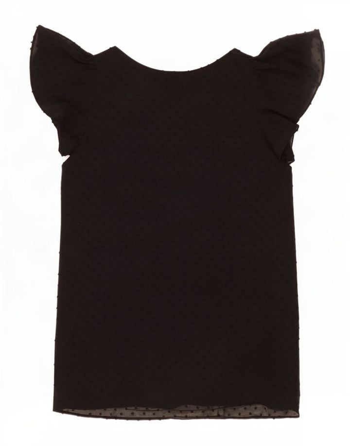 Zara Γυναικείο Βασικό Φόρεμα UK 10 Small Black Spotted Polyester