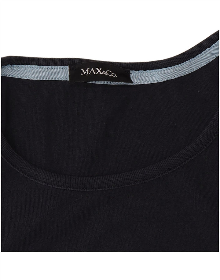 Max & Co. Γυναικείο γραφικό T-Shirt Top UK 10 Small Navy Blue