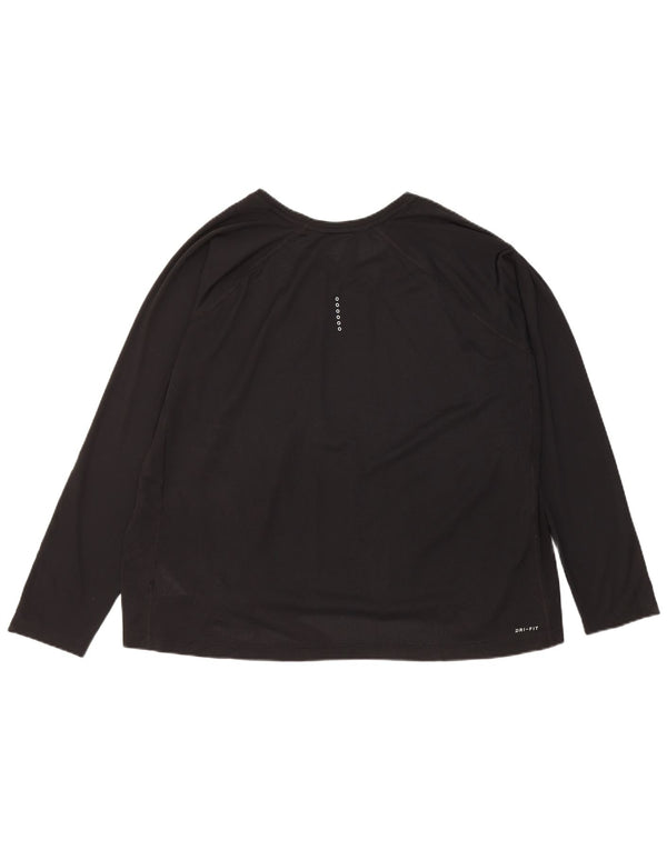 Nike Womens Dri Fit Μακρυμάνικο UK 22 3XL Μαύρο Πολυεστέρας