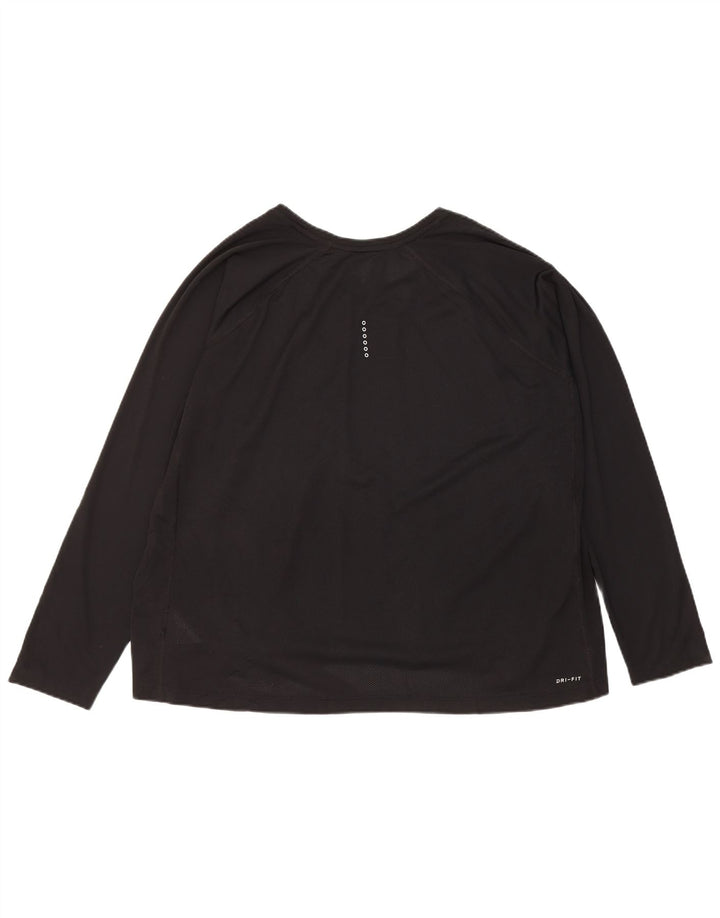 Nike Womens Dri Fit Μακρυμάνικο UK 22 3XL Μαύρο Πολυεστέρας