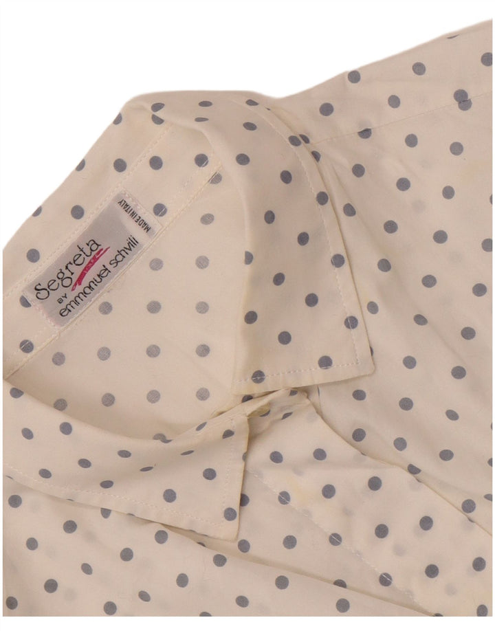 Emmanuel Schvili Γυναικείο πουκάμισο UK 18 XL White Spotted