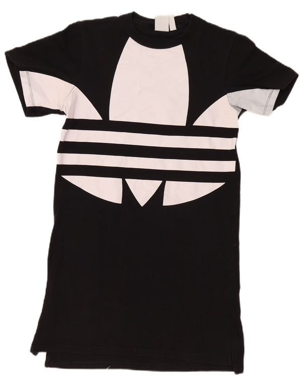 Γυναικείο γραφικό υπερμεγέθη μπλουζάκι Adidas UK 2 2XS Black Colourblock