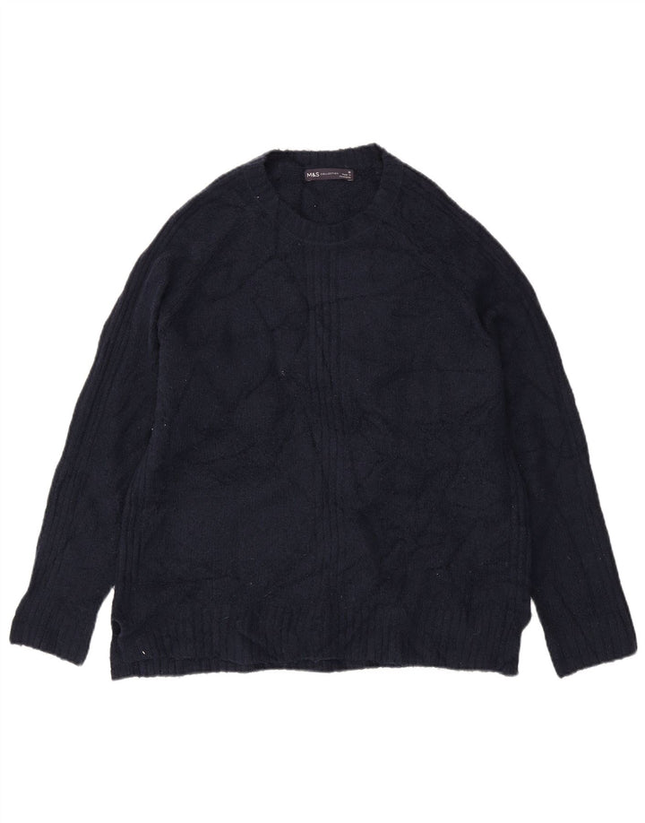 Marks & Spencer Γυναικείο πουλόβερ με λαιμόκοψη UK 14 Medium Navy Blue