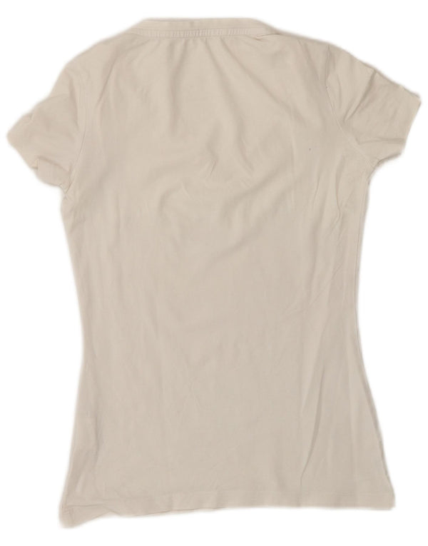 Γυναικείο γραφικό μπλουζάκι Calvin Klein Jeans Top UK 6 XS Λευκό βαμβακερό