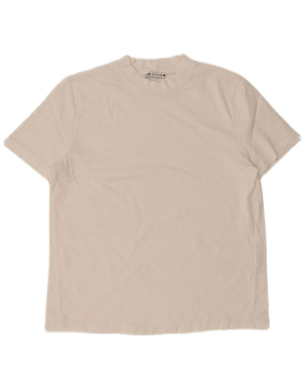 Zara Ανδρικό T-Shirt Top Small Off White Βαμβακερό