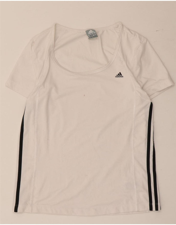 Γυναικείο T-Shirt Adidas Top UK 12/14 Medium White Colorblock Polyester