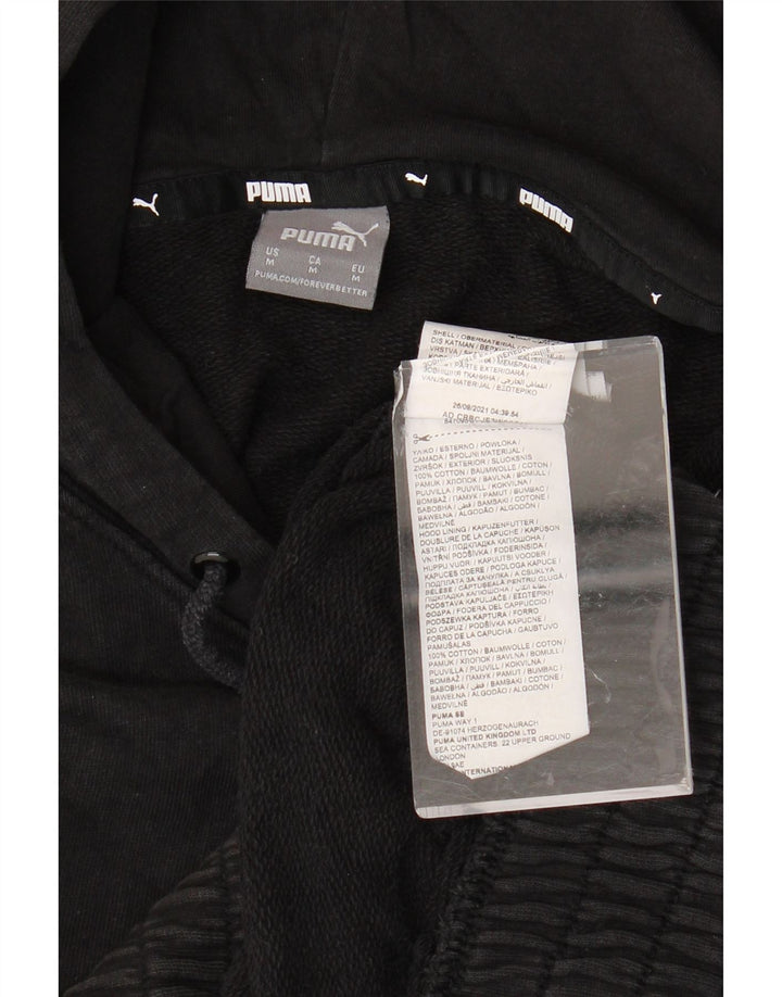 PUMA Γυναικείο Hoodie Jumper UK 14 Medium μαύρο βαμβακερό
