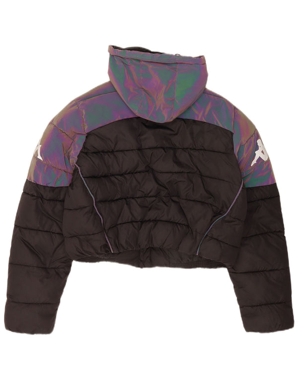 Kappa γυναικείο υπερμεγέθους Crop Hooded Jacket UK 6 XS Black Colourblock