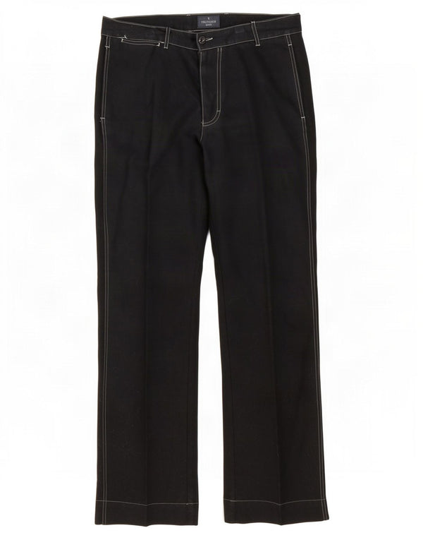 Trussardi Ανδρικό ίσιο παντελόνι Chino IT 52 XL W36 L34 Μαύρο βαμβακερό