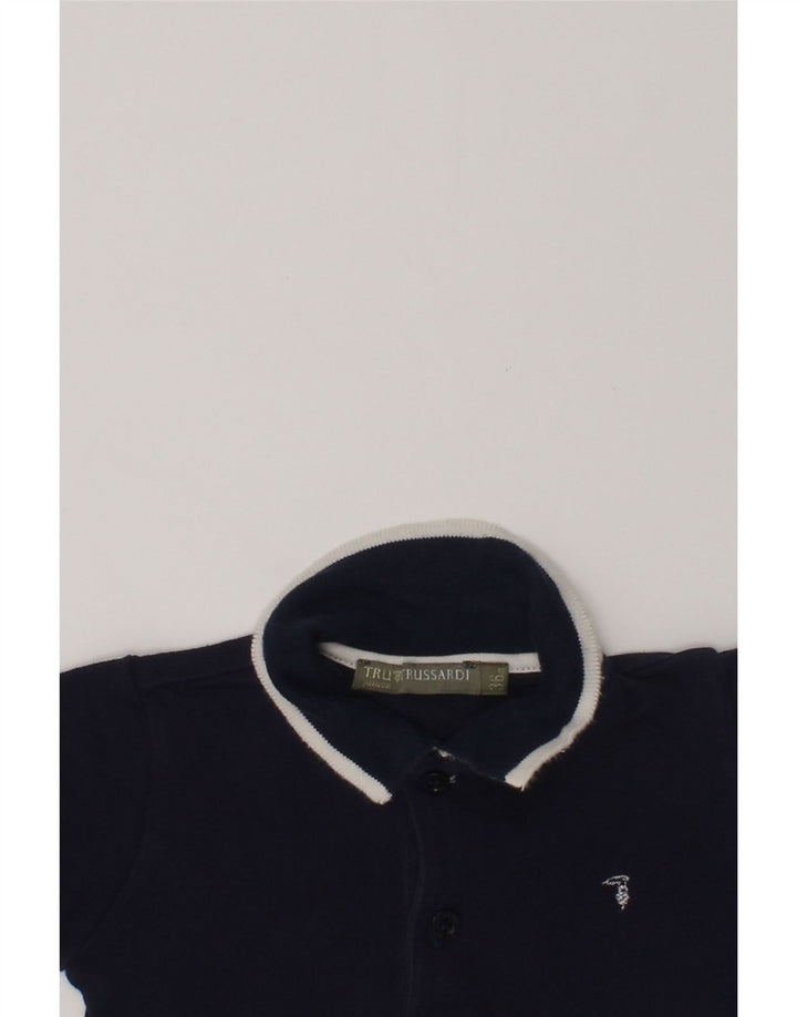 TRUSSARDI Baby Boys Polo Shirt 3-6 Months Navy Blue Cotton | Vintage Trussardi | Thrift | Second-Hand Trussardi | Used Clothing | Messina Hembry 