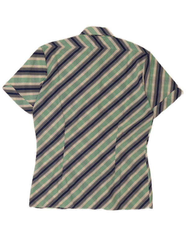 Vintage Mens Short Sleeve Shirt Size 39 Medium Multicoloured Striped