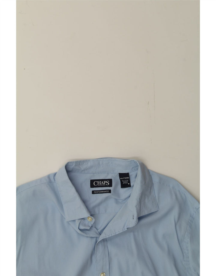 CHAPS Mens Performance Shirt 2XL Blue Nylon Vintage Chaps and Second-Hand Chaps from Messina Hembry 