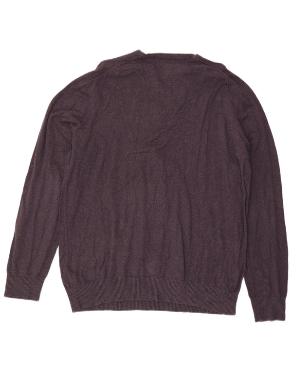 Eddie Bauer Ανδρικό πουλόβερ με V λαιμόκοψη XL Μωβ βαμβακερό