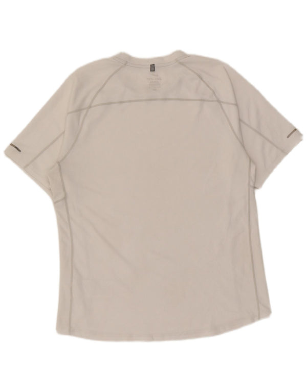 Nike Mens Dri Fit T-Shirt Top Medium White Polyester