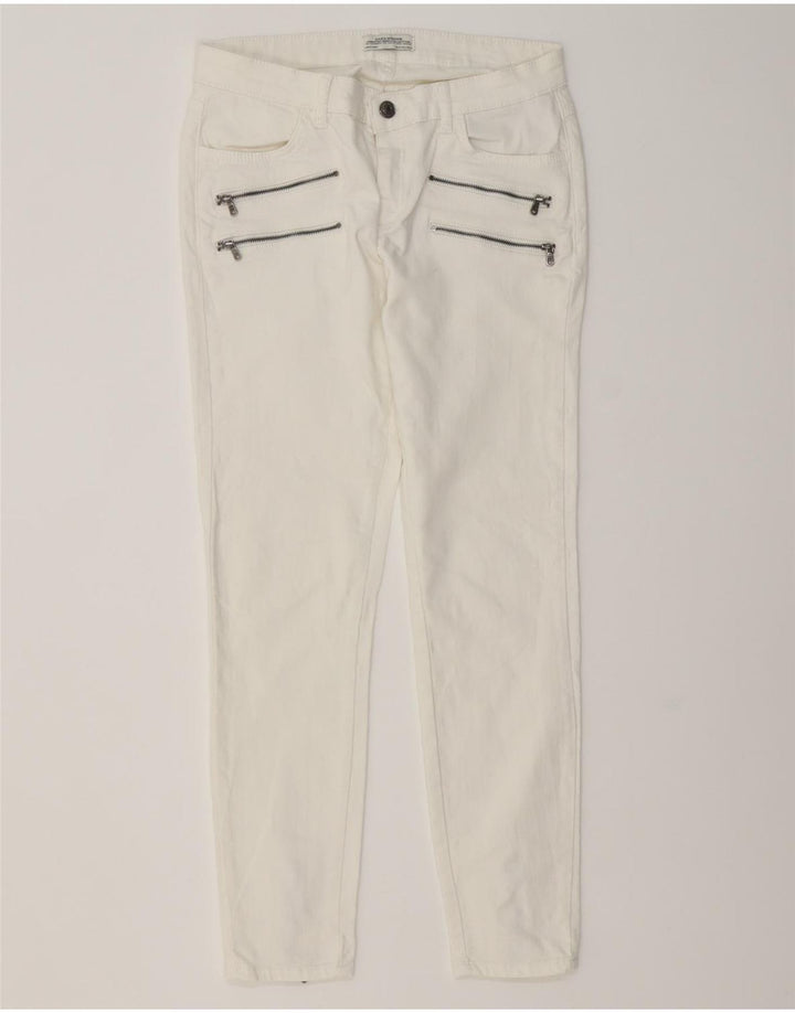 ZARA Γυναικεία Cargo Slim Jeans EU 38 Small W28 L27 Λευκό βαμβακερό
