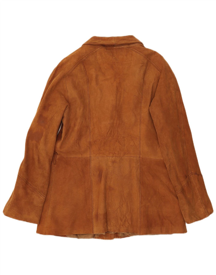 Vintage Γυναικείο Suede Jacket UK 14 Medium Brown Δερμάτινο