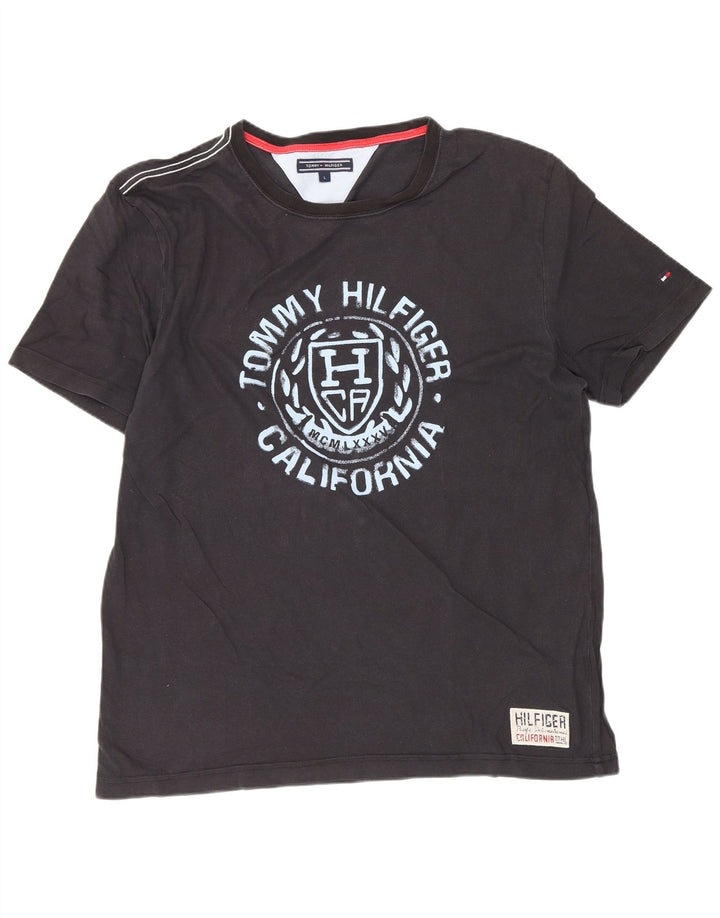 Ανδρικό γραφικό T-Shirt Tommy Hilfiger Top Large Μαύρο
