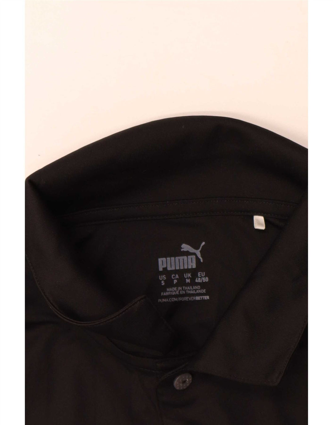 Ανδρικό πουκάμισο Polo Puma από μεσαίο μαύρο πολυεστέρα