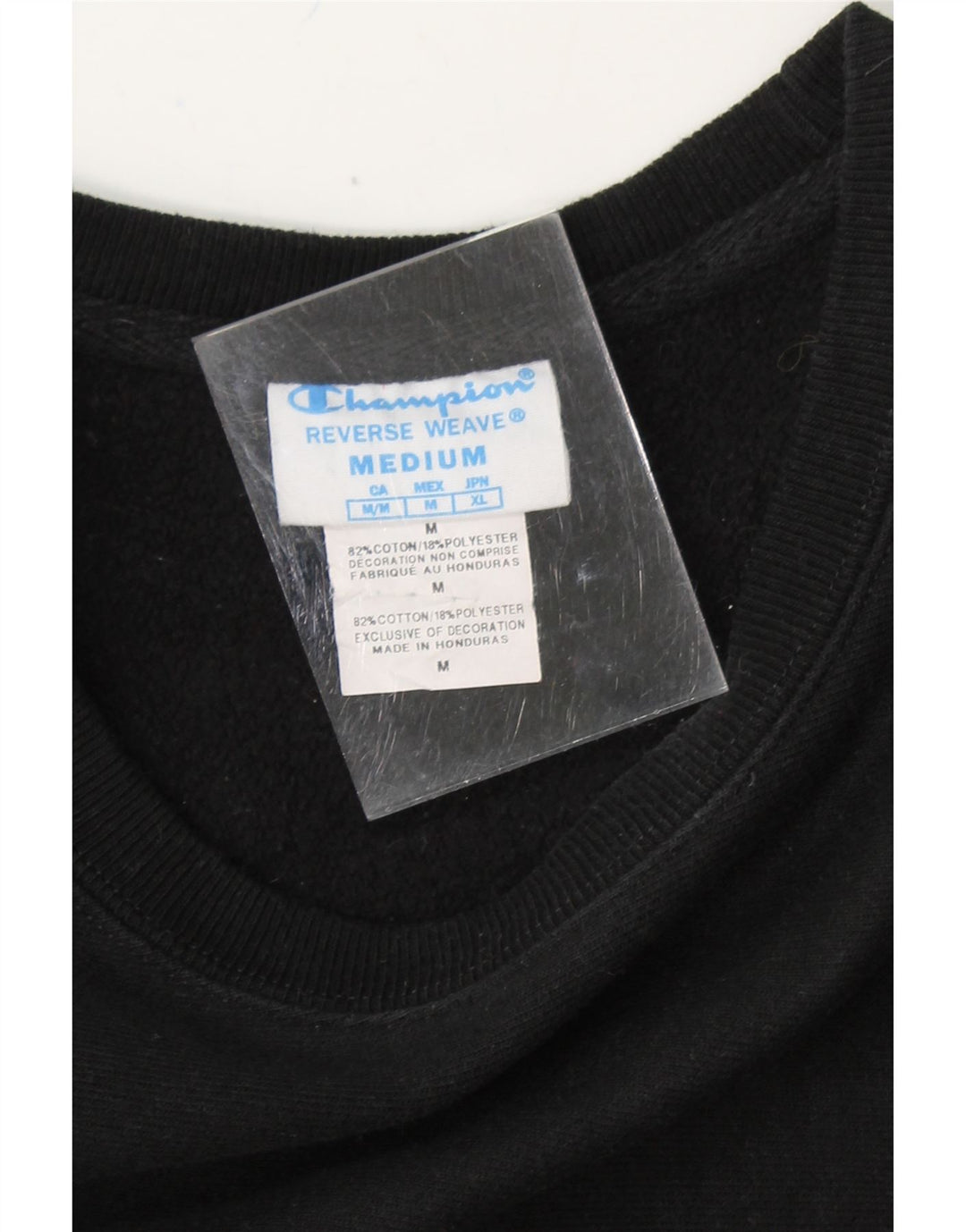 CHAMPION Womens Reverse Weave Sweatshirt Jumper UK 14 Medium Black Cotton Vintage Champion and Second-Hand Champion from Messina Hembry 