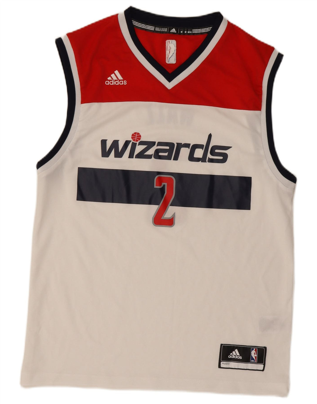 Ανδρικό γραφικό γιλέκο ADIDAS Wizards Top Medium White Colorblock Πολυεστέρας