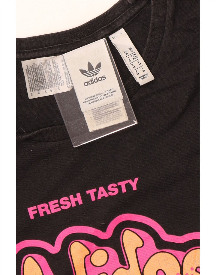 Ανδρικό γραφικό T-Shirt Adidas Top Μεσαίο μαύρο βαμβακερό