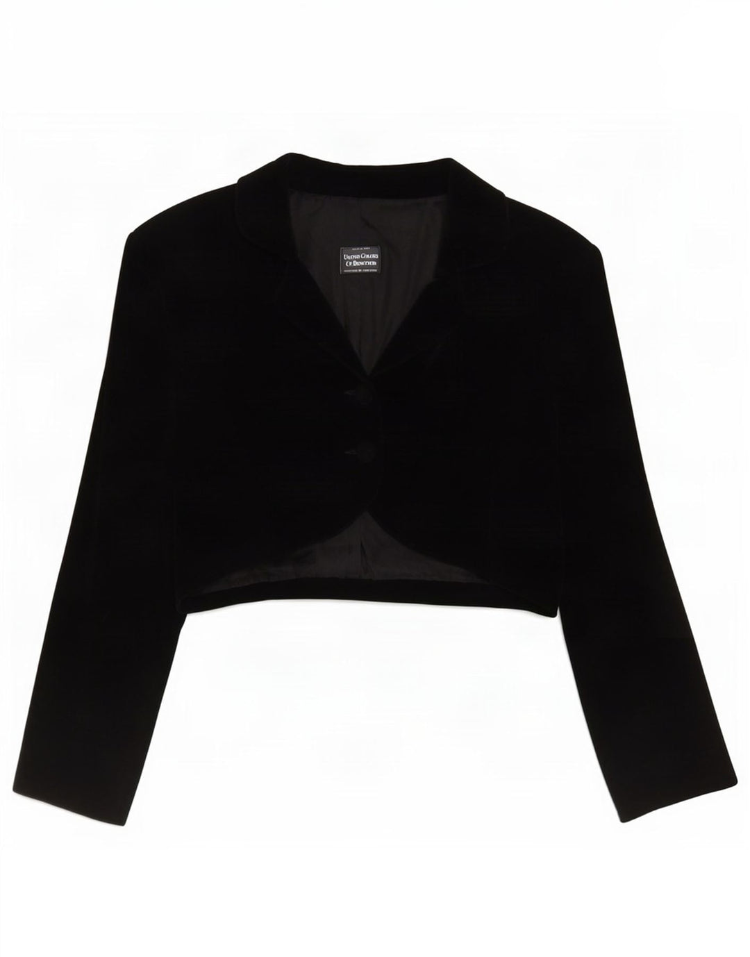 Benetton Γυναικείο βελούδινο μπουφάν Bolero IT 48 XL Μαύρο Modacryl