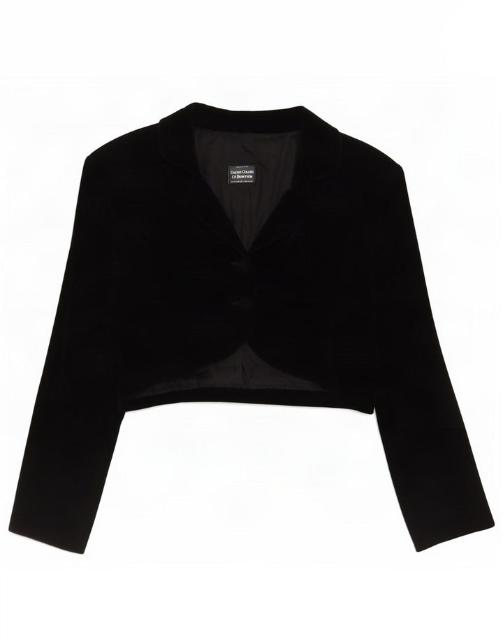 Benetton Γυναικείο βελούδινο μπουφάν Bolero IT 48 XL Μαύρο Modacryl