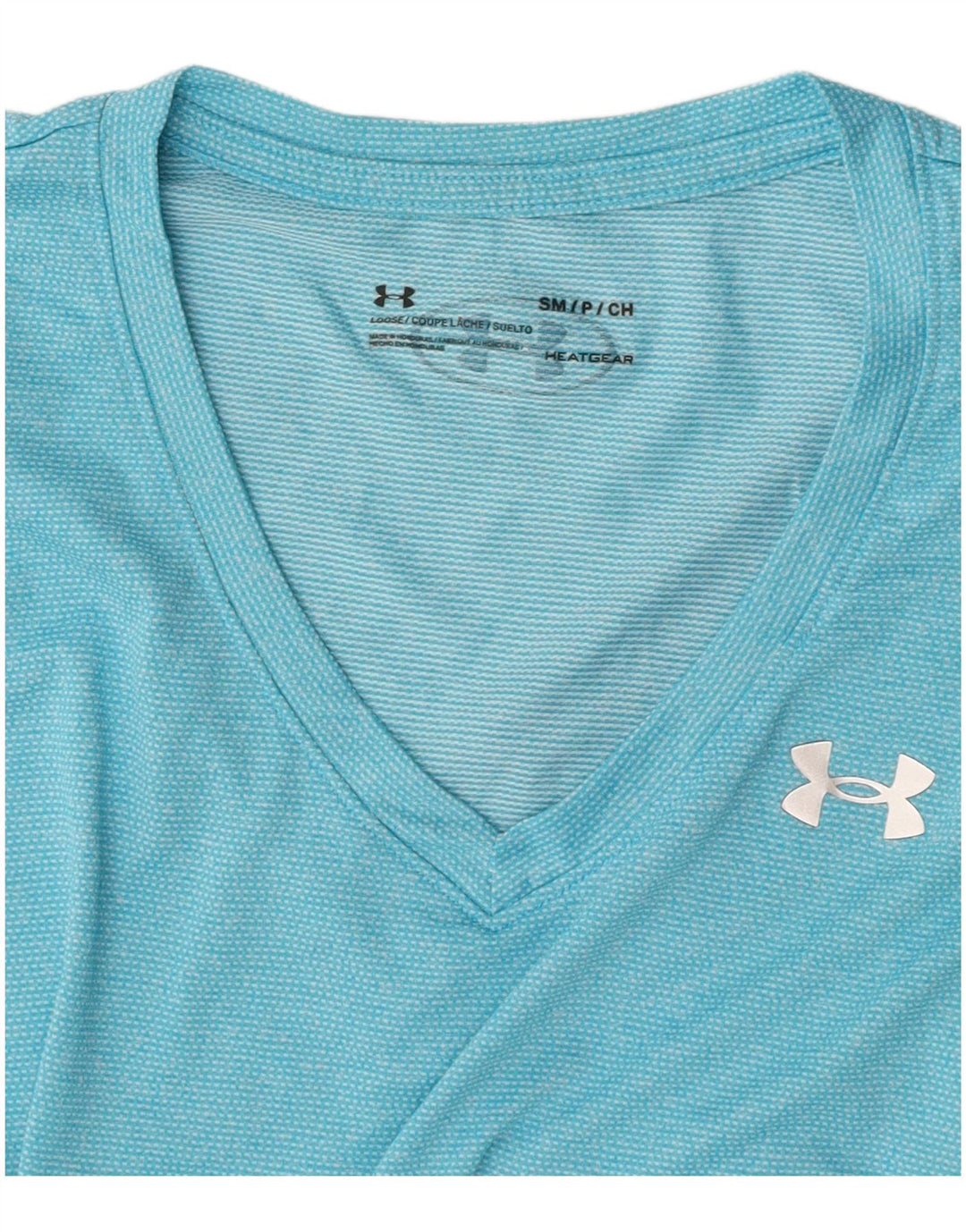 Γυναικείο μπλουζάκι UNDER Armour Top UK 10 Small Blue Pinstripe