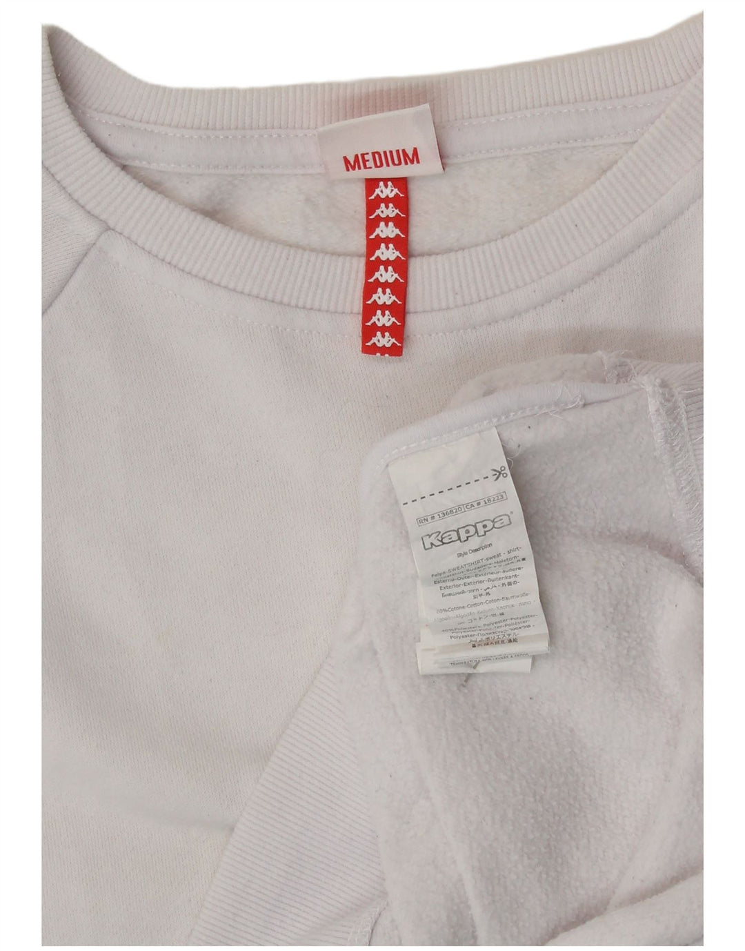 Γυναικεία γραφική φούτερ KAPPA Jumper UK 14 Medium White Colourblock