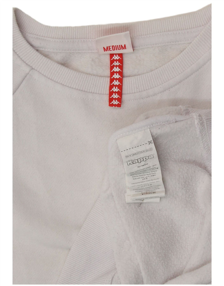 Γυναικεία γραφική φούτερ KAPPA Jumper UK 14 Medium White Colourblock