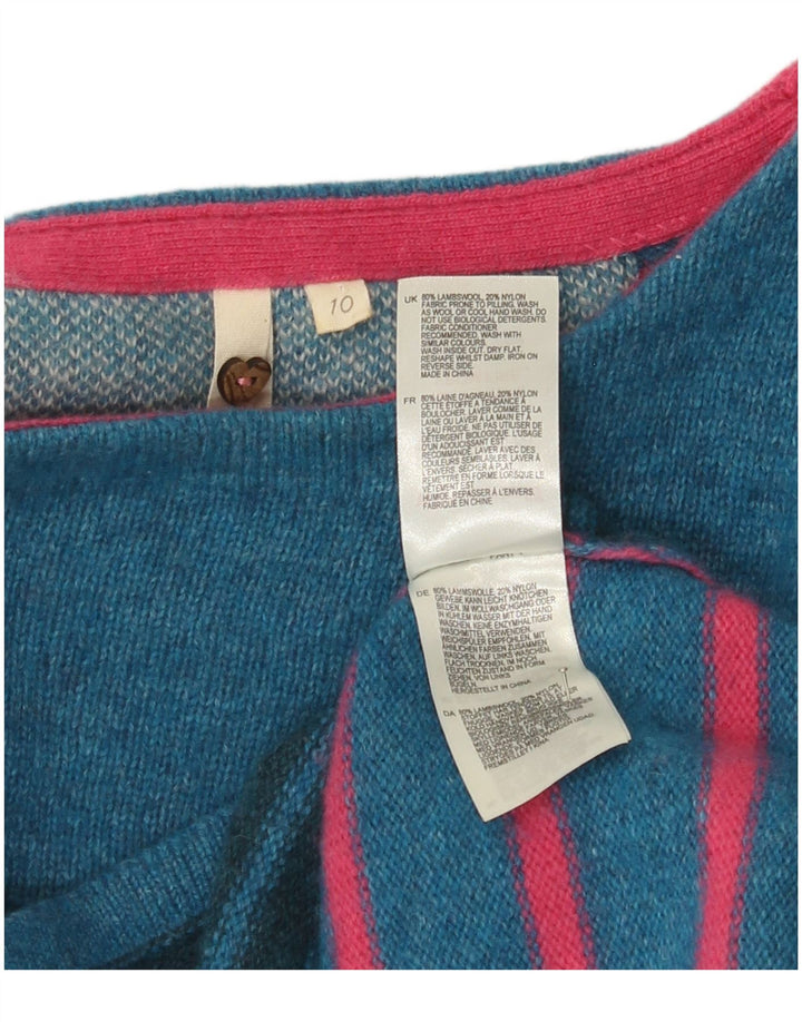 White Stuff Γυναικείο πουλόβερ UK 10 Small Blue ριγέ Lambswool