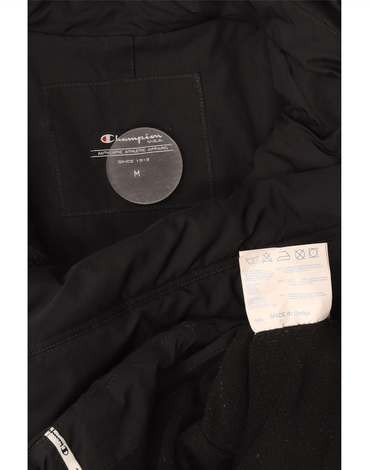 CHAMPION Γυναικείο μπουφάν με κουκούλα με επένδυση UK 14 Μεσαίο μαύρο πολυεστέρα