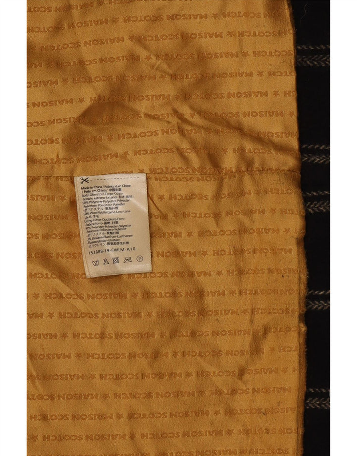 Scotch & Soda Γυναικείο παλτό με διπλό στήθος UK 14 Medium Μαύρο ριγέ