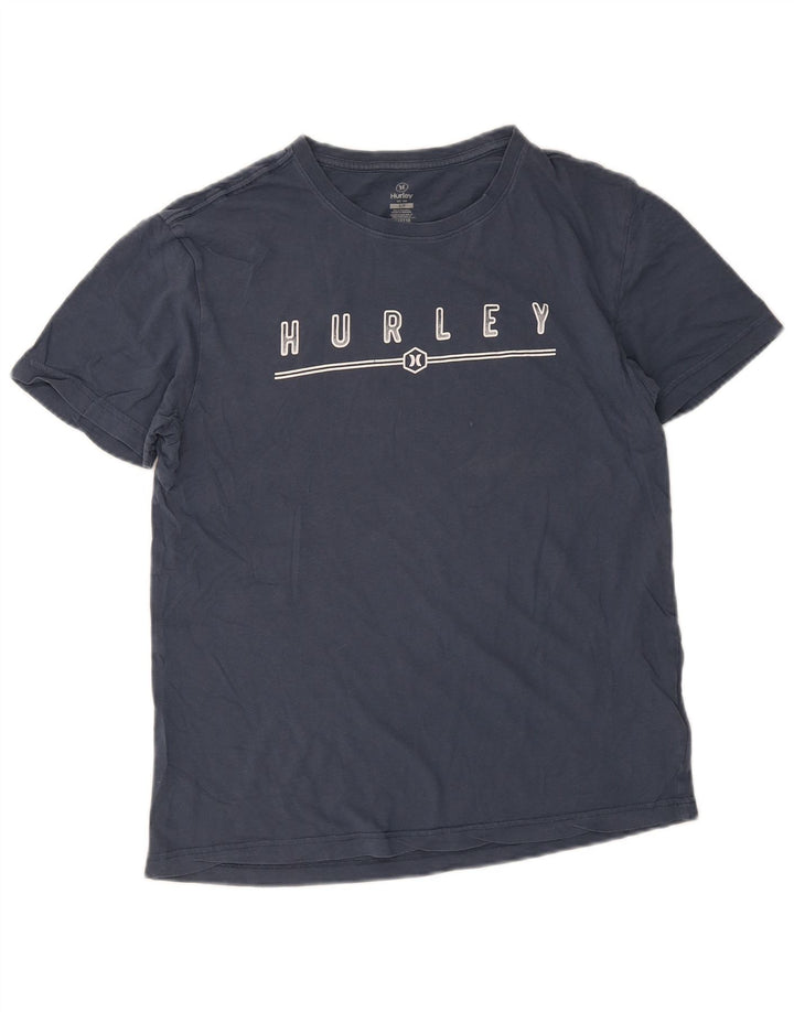 Ανδρικό γραφικό T-shirt T-shirt Hurley Μικρό μπλε βαμβακερό