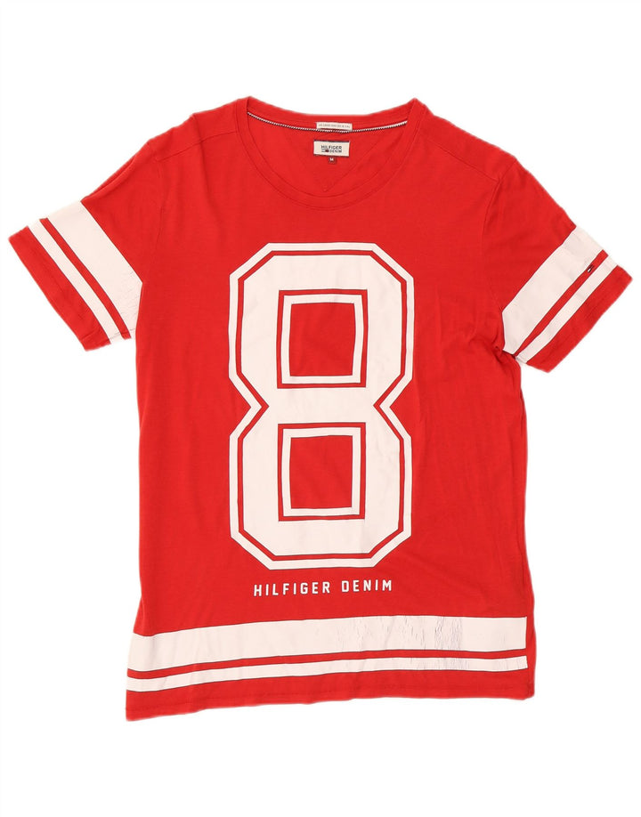 Ανδρικό γραφικό T-Shirt Tommy Hilfiger Top Μεσαίο κόκκινο βαμβακερό