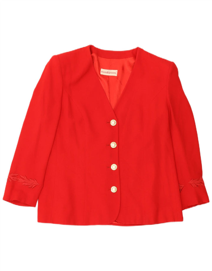Roccobarocco Γυναικείο σακάκι με 4 κουμπιά UK 14 Medium Red