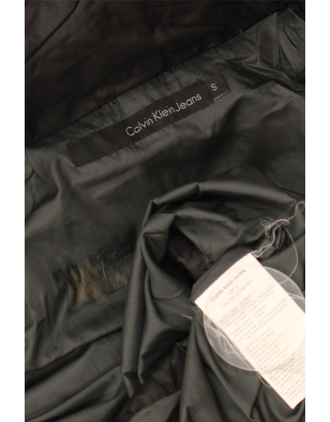 Calvin Klein Γυναικείο παλτό με κουκούλα UK 10 Small Black Polyamide