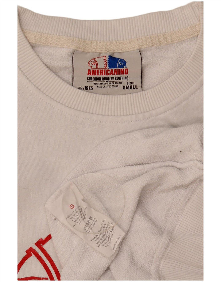 Ανδρικό γραφικό φούτερ Americanino Jumper Μικρό λευκό βαμβακερό
