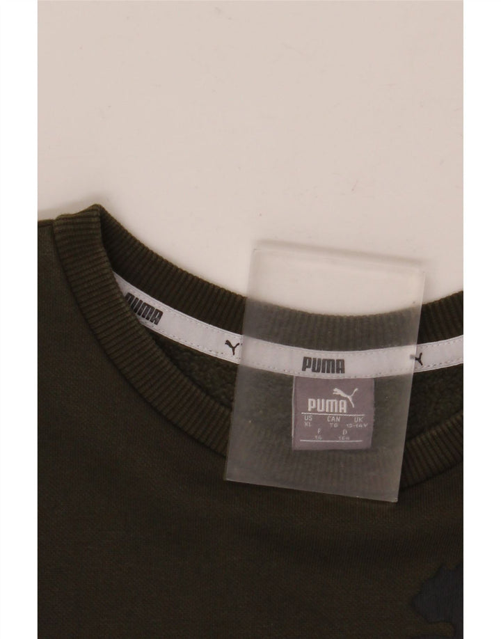Puma Boys Graphic Φούτερ Jumper 13-14 ετών Χακί